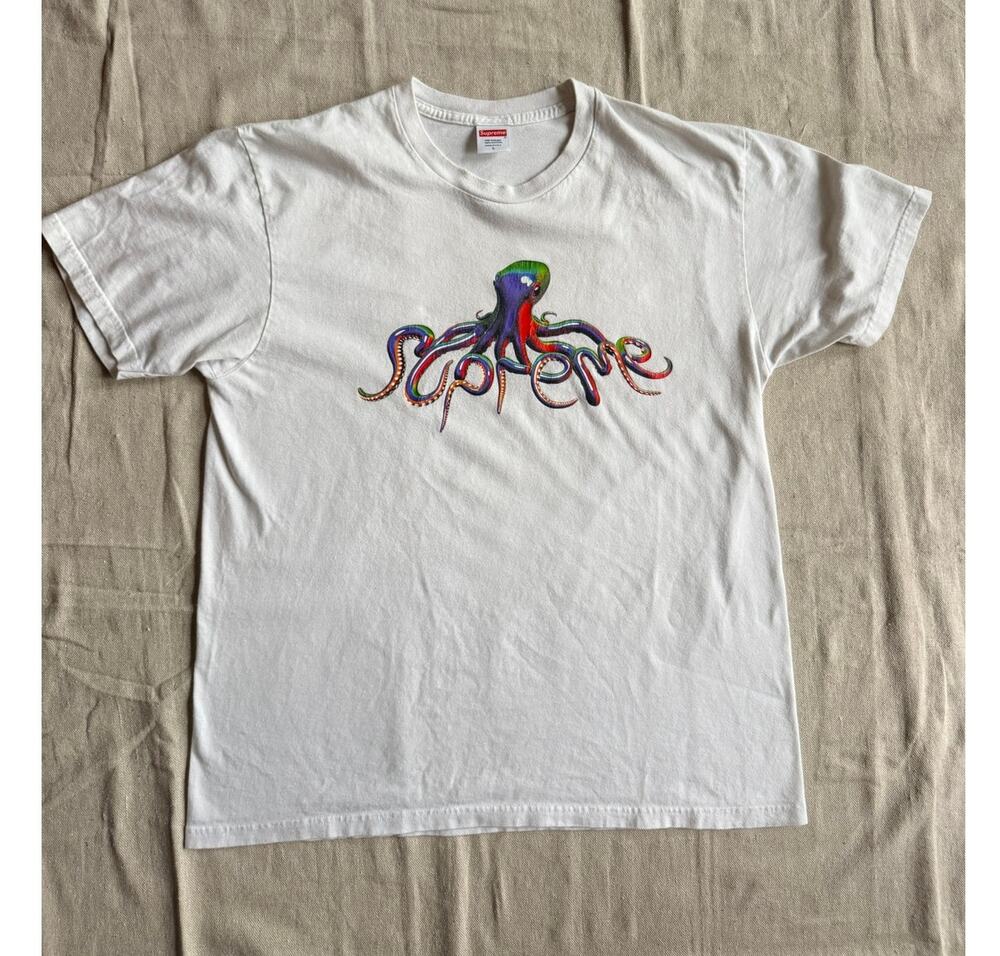Supreme Tentacles Tee White SS18 Octopus Streetwear Men's L Made in USA BOGO